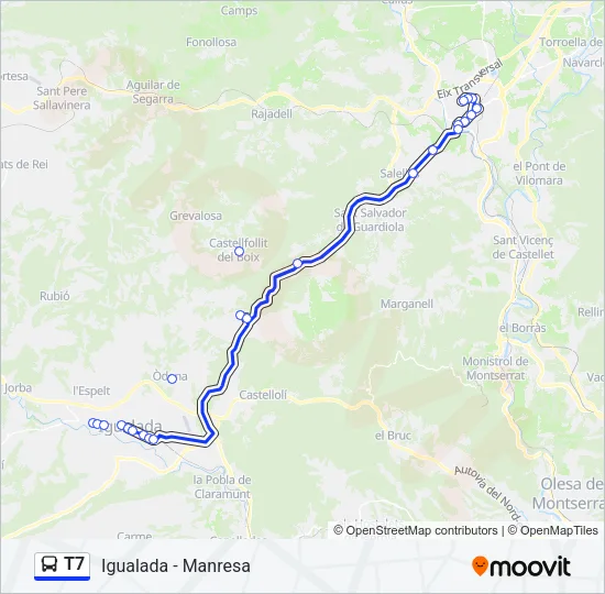 T7 Bus Line Map