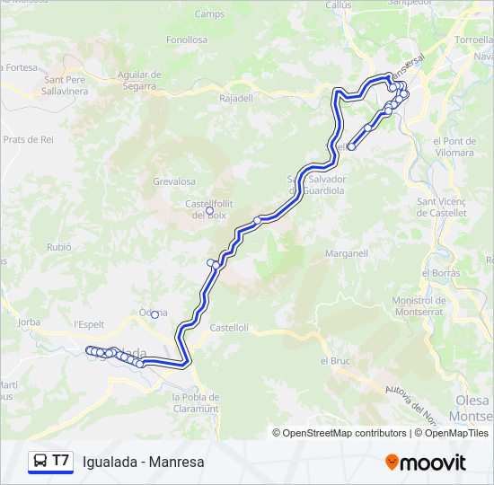 Mapa de T7 de autobús