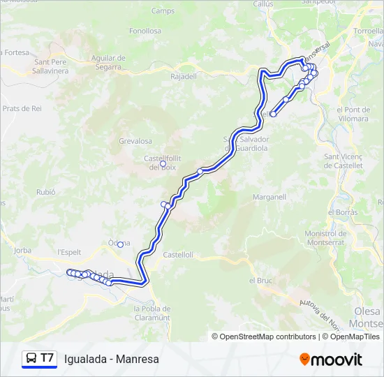 T7 Bus Line Map