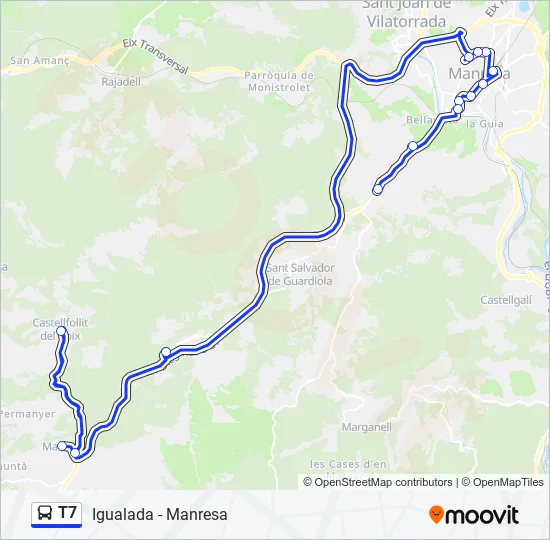 T7 Bus Line Map