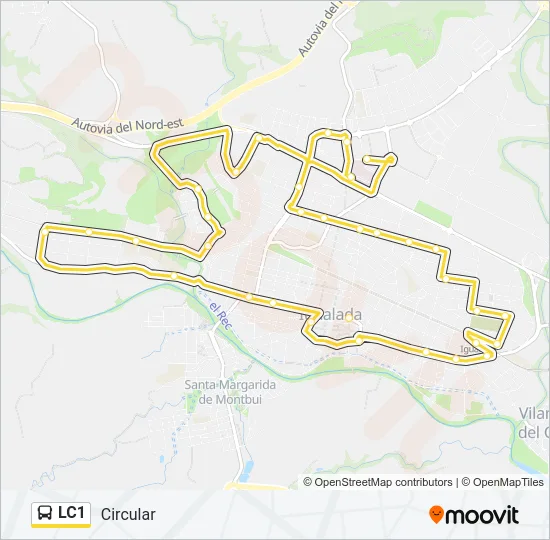 LC1 Bus Line Map
