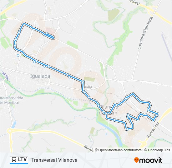 LTV bus Mapa de línia