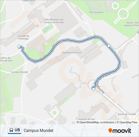 Mapa de UB de autobús