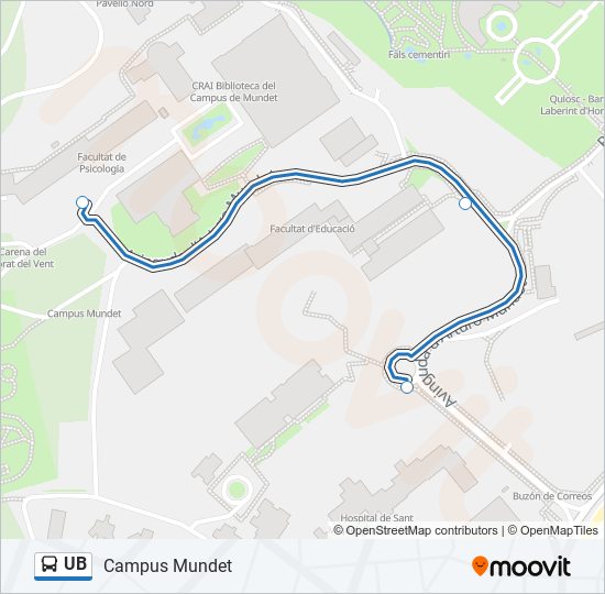 Mapa de UB de autobús