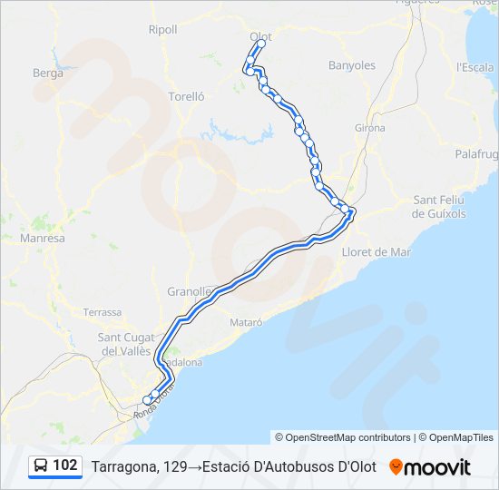 102 Bus Line Map
