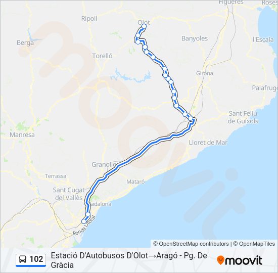 102 Bus Line Map