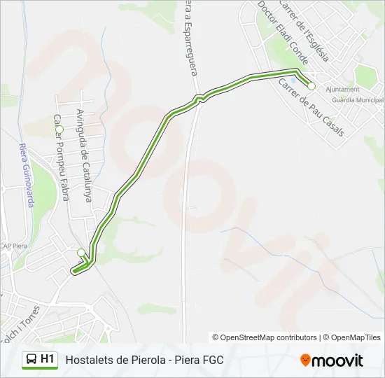 H1 Bus Line Map