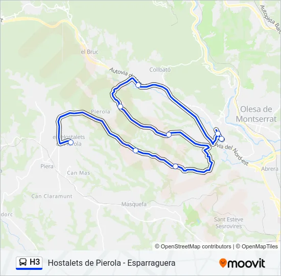 H3 Bus Line Map
