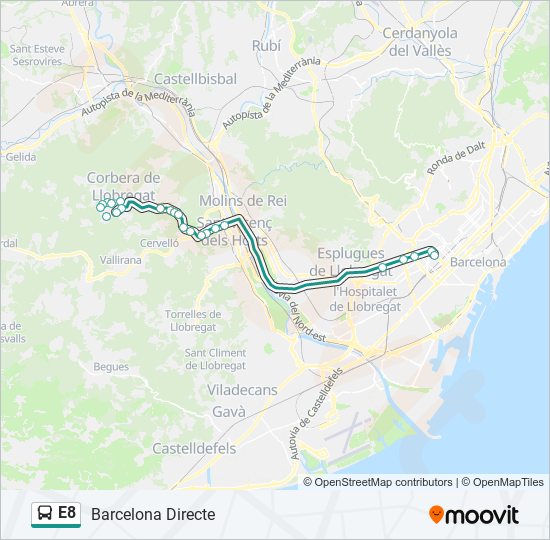 e8 Route: Schedules, Stops & Maps - Barcelona Directe (Updated)