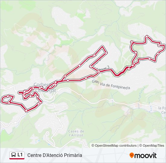 Mapa de L1 de autobús
