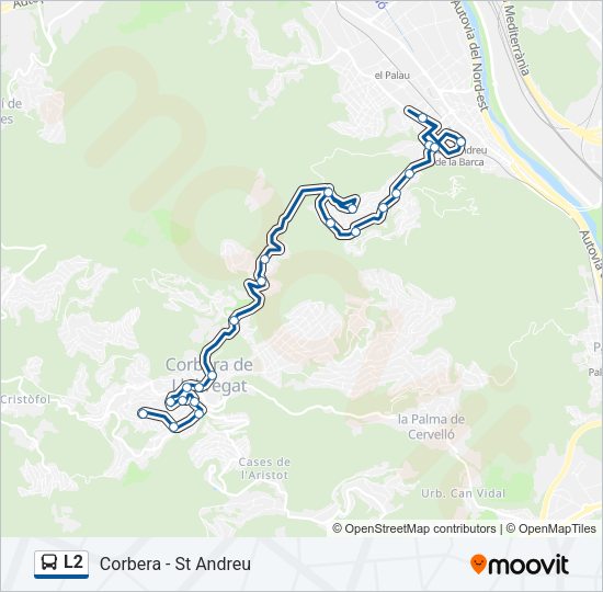 Mapa de L2 de autobús