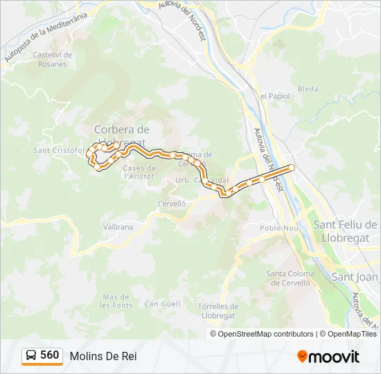560 Bus Line Map