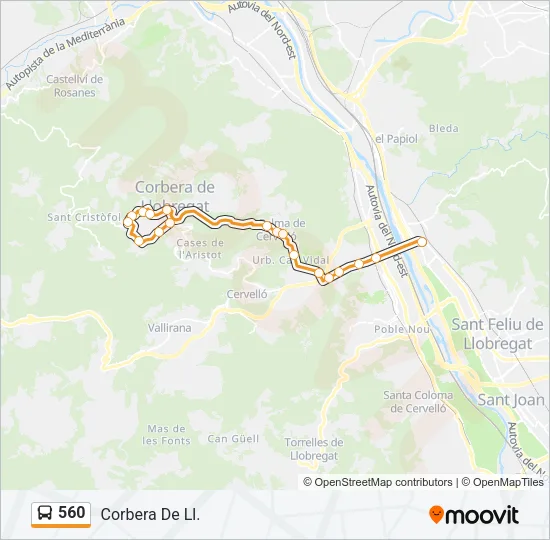 560 Bus Line Map
