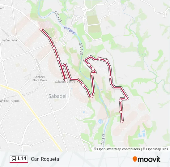 L14 Bus Line Map
