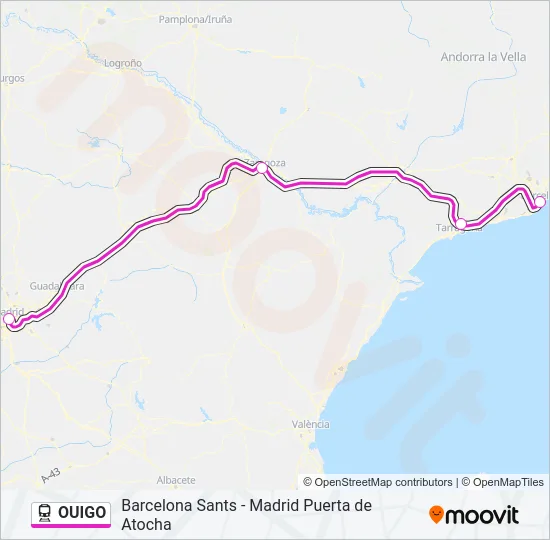 OUIGO Train Line Map
