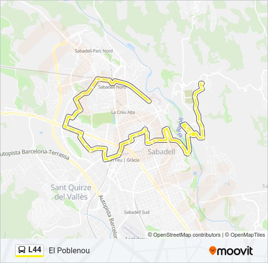 Mapa de L44 de autobús