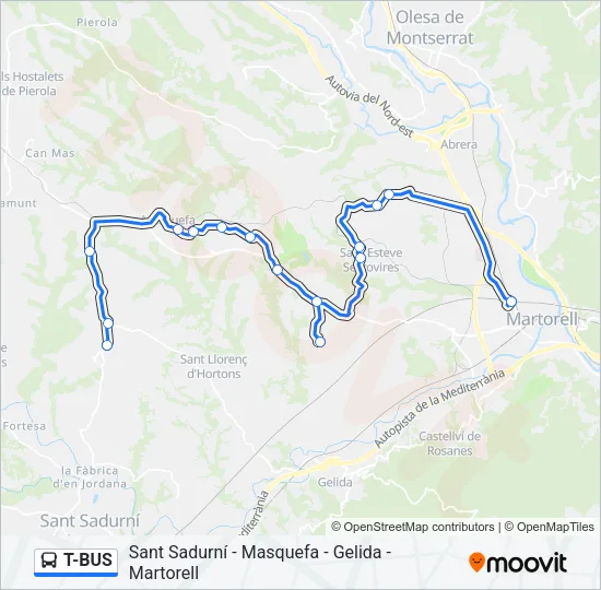 T-BUS  Line Map