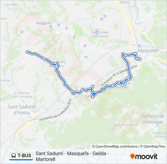 T-BUS  Line Map