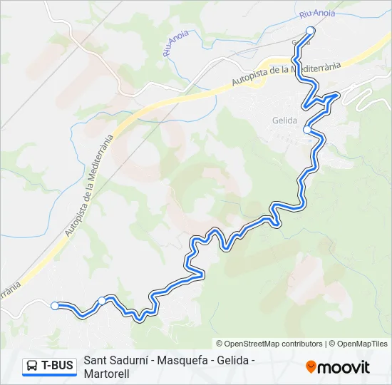 T-BUS  Line Map