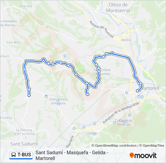 T-BUS  Line Map