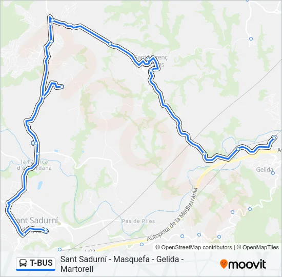 T-BUS  Line Map