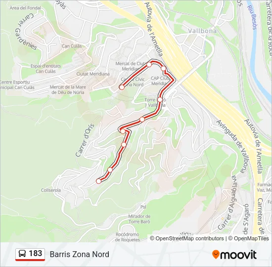 183 Bus Line Map