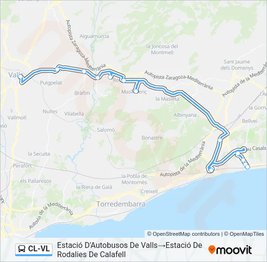 CL-VL Bus Line Map