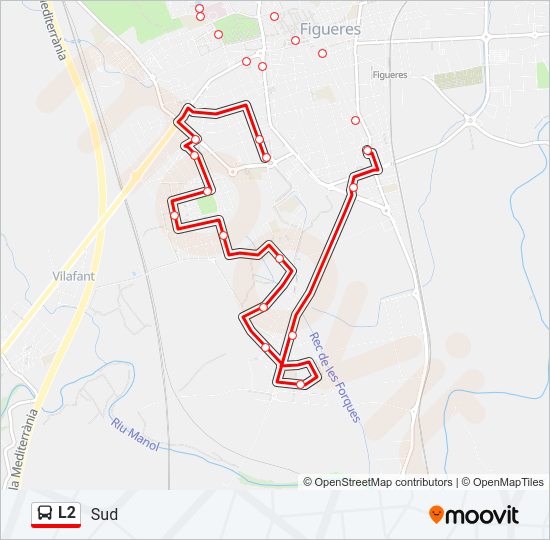 Mapa de L2 de autobús