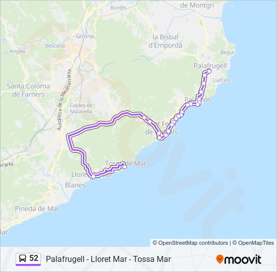Mapa de 52 de autobús