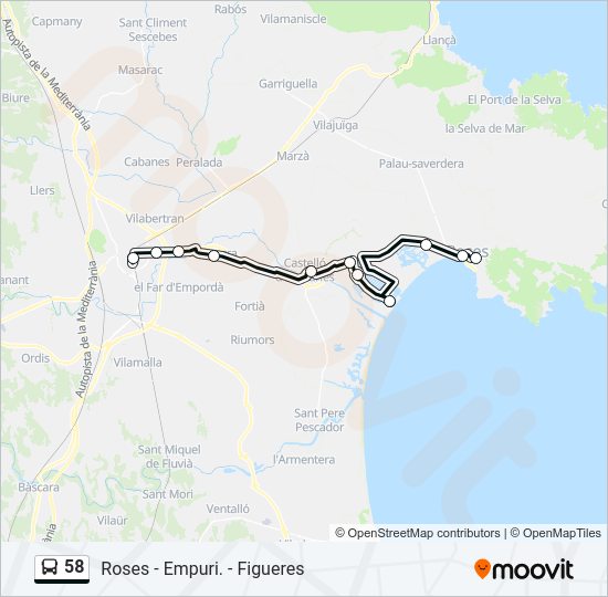 Mapa de 58 de autobús