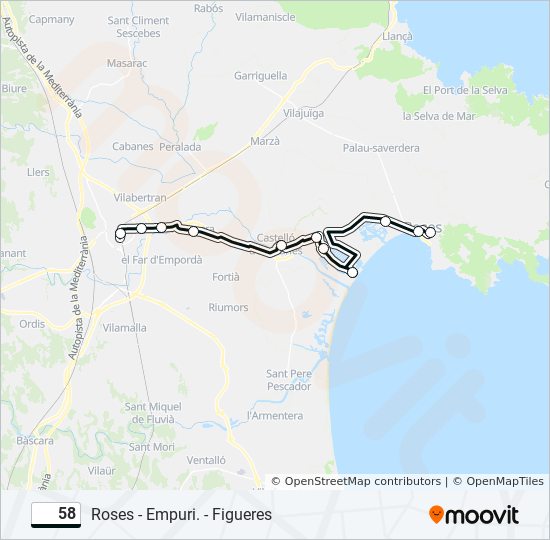 Mapa de 58 de autobús