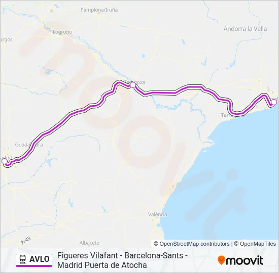 AVLO Train Line Map