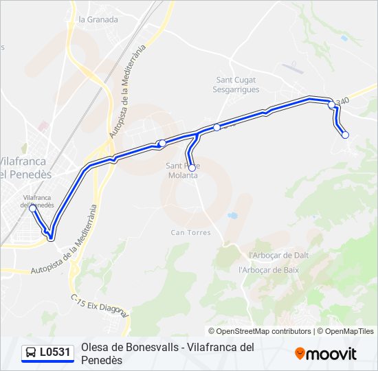 L0531 bus Line Map
