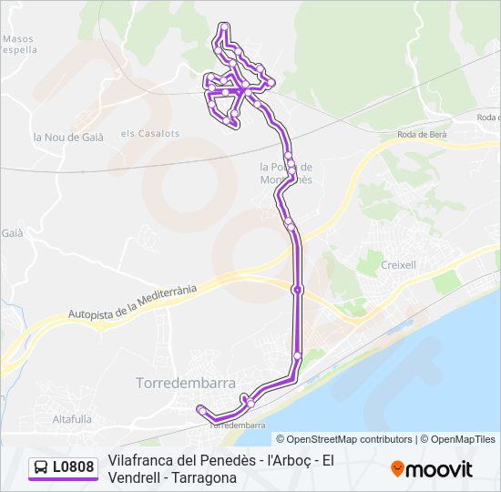 L0808 Bus Line Map