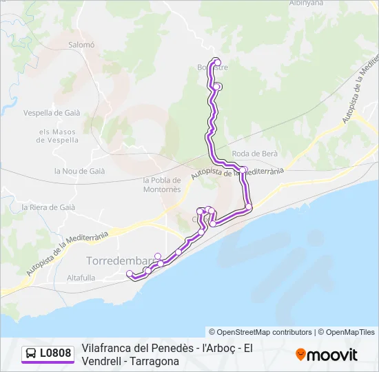 L0808 Bus Line Map