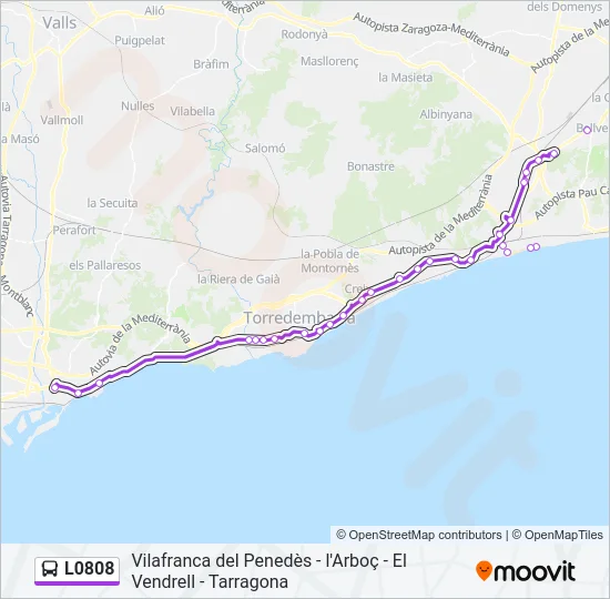 L0808 Bus Line Map