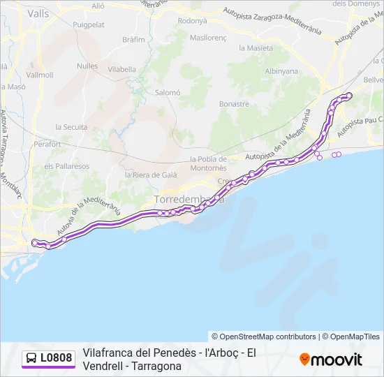 L0808 Bus Line Map