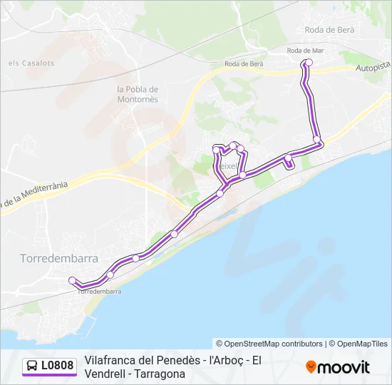 L0808 Bus Line Map