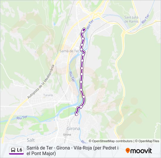 Mapa de L6 de autobús