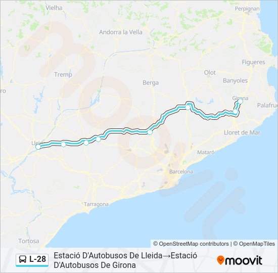 Mapa de L-28 de autobús