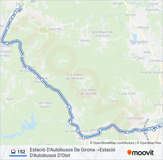 152 Bus Line Map