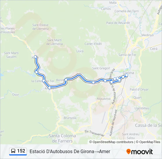 152 Bus Line Map