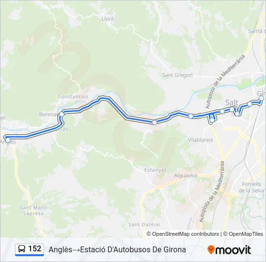 152 Bus Line Map
