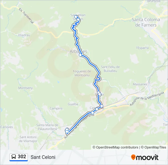 302 Bus Line Map