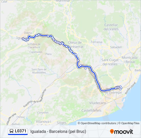 L0371 bus Mapa de línia