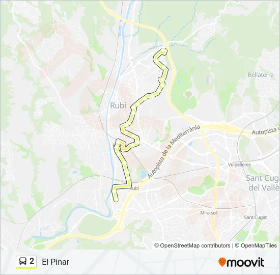 2 bus Mapa de línia
