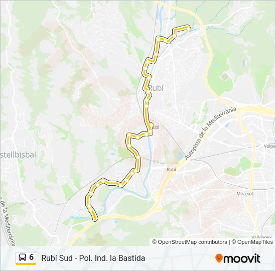 6 bus Mapa de línia