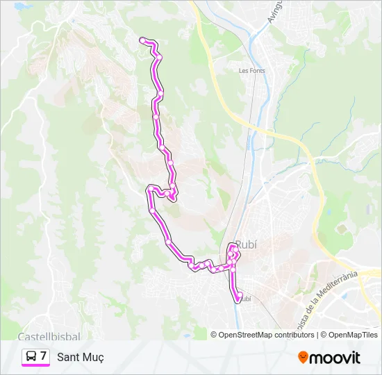 7 Bus Line Map