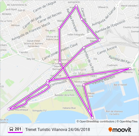 Mapa de 201 de autobús