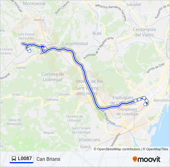 L0087 bus Mapa de línia